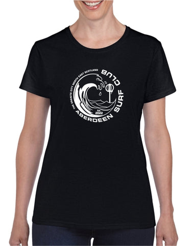 Aberdeen Surf Club Ladies Cut T-Shirt - BLACK
