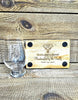 Handcrafted Reclaimed Timber Glass Holder c/w Glencairn Glass Rampant Lion
