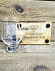 Handcrafted Reclaimed Timber Glass Holder c/w Glencairn Glass Celtic Knot