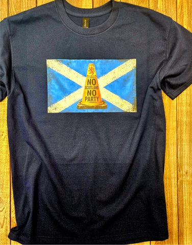 No Scotland No Party Traffic Cone - Navy T-Shirt