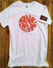 Red One Love logo Aberdeen Football Club Stand Free White Cotton T-Shirt with front print and sleeve patch print