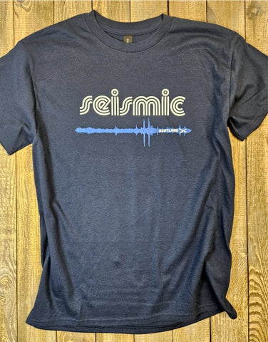 Seismic Scotland Saltire Wave T-Shirt NAVY (Adult)