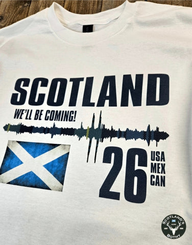 Scotland Tartan Seismic Waves T - White (Adult)