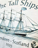 The Tall Ships Aberdeen Scotland White Cotton T-Shirt with Tall Ship graphic and saltire and thistles