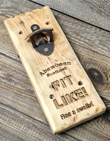 Handcrafted Reclaimed Wood Bottle Opener Plaque