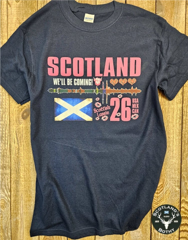 Scottish Lassie Tartan Seismic Waves T - Navy (Adult)