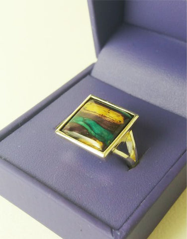 Square Silver Plated Ring