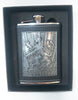 8oz Metal Hip Flask with Embossed Rampant Lion Design
