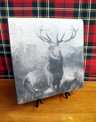 Monarch of the Glen Slate Plaque & Stand