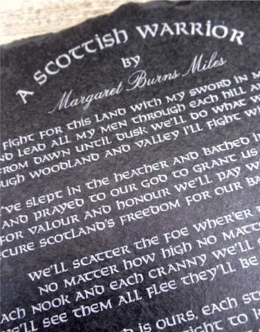 A Scottish Warrior Slate Wall Plaque