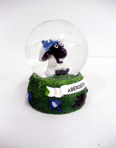 Aberdeen Scotland Sheep with Saltire Umbrella Snow Globe