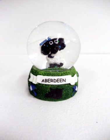 Aberdeen Scotland Sheep with Saltire Umbrella Snow Globe