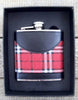 Stewart Royal with Leather Trim Tartan Hip Flask - 6oz