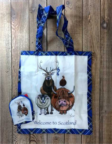 Welcome to Scotland Fold Up Shopping Bag
