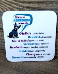 Braw Aberdeen Words Coaster