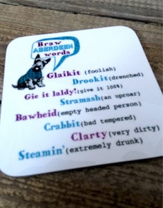 Braw Aberdeen Words Coaster