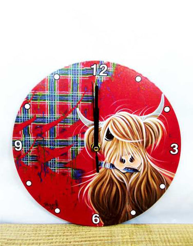 Scottish Highland Cow Clock