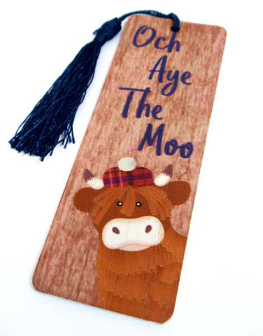 Och Aye The Moo Wooden Bookmark