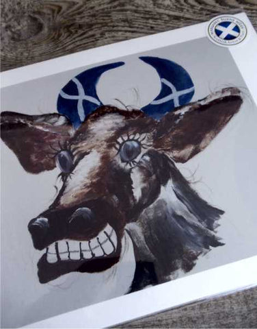 "Saltire Moo" Print by Margaret Burns Miles
