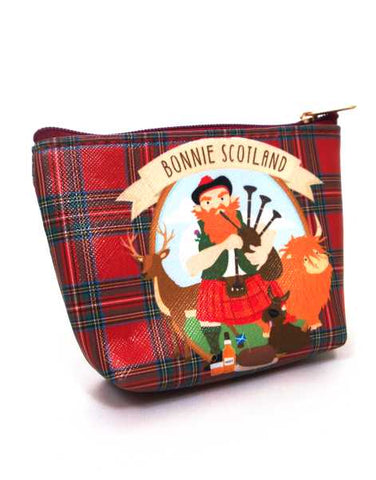 Bonnie Scotland PVC Zip Purse