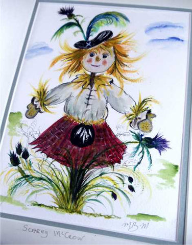 "Scarey McRow" Original Water Based Oil Painting by Margaret Burns Miles
