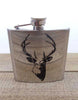 Stainless Steel Stags Head 6oz Hip Flask