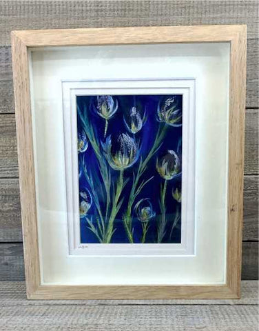 "Thistles" Original Painting Mixed Media by Margaret Burns Miles