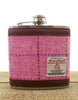 Harris Tweed Hip Flasks 6oz - Pink