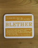 Coaster & Dram Glass Scottish Dialect Word (Blether)