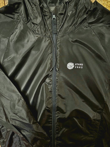 One Love STAND  FR83  Windbreaker Rain Jacket - BLACK