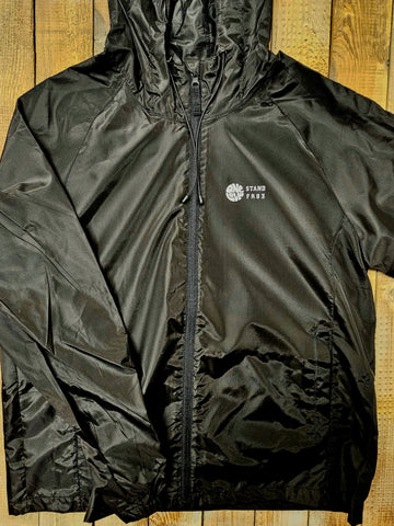 One Love STAND  FR83  Windbreaker Rain Jacket - BLACK