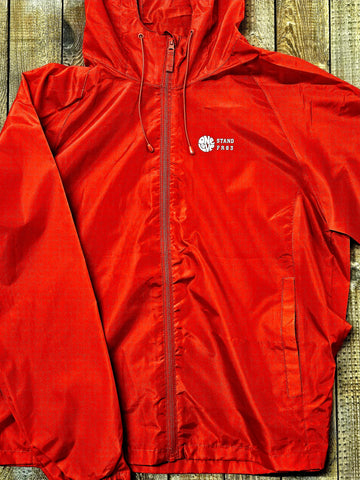 One Love STAND  FR83  Windbreaker Rain Jacket - RED