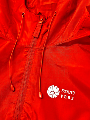One Love STAND  FR83  Windbreaker Rain Jacket - RED