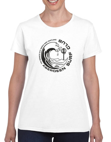Aberdeen Surf Club Ladies Cut T-Shirt - WHITE
