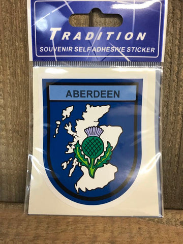 Aberdeen Scotland Map and Thistle Sticker