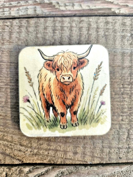 Handcrafted Highland Cow Fridge Magnet
