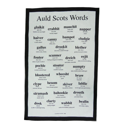 Auld Scots Words Tea Towel