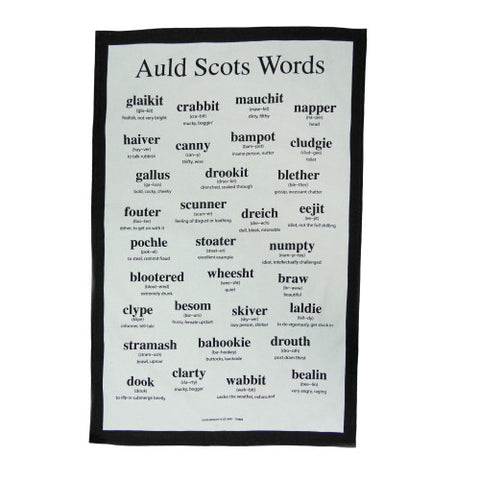 Auld Scots Words Tea Towel