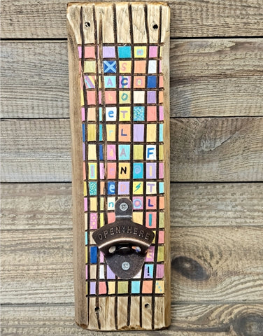 Handcrafted Reclaimed Wood Bottle Opener Plaque