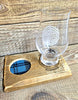 Handcrafted Reclaimed Timber Glass Holder c/w Glencairn Glass Celtic Knot