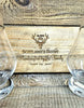 Handcrafted Reclaimed Timber Flight Tray c/w Glencairn Glasses Rampant Lion