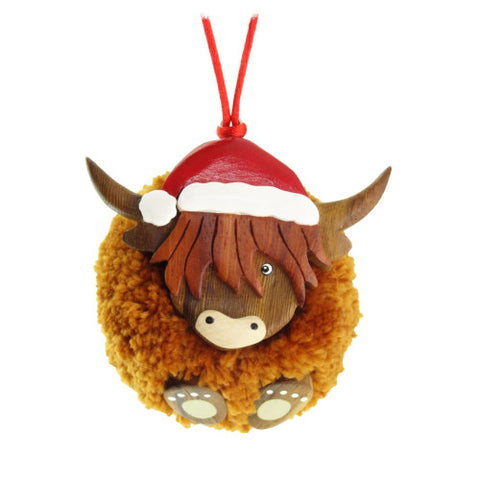 Highland Cow Christmas Tree Decoration