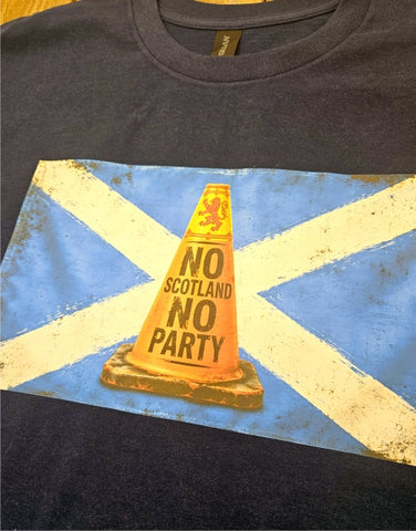 No Scotland No Party Traffic Cone - Navy T-Shirt