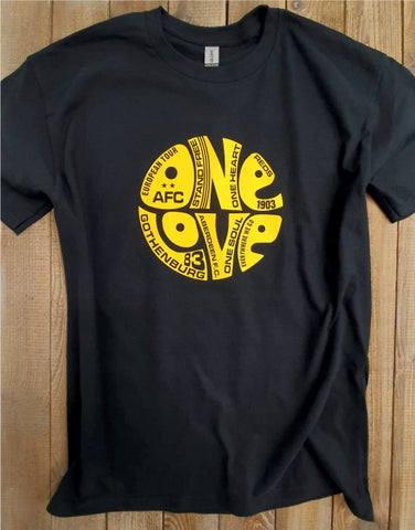 One Love European Tour T (Black Tshirt Gold Graphic)