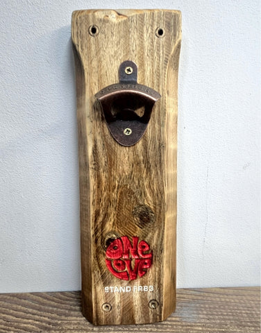 Handcrafted One Love STAND FR83 Bottle Opener Wall Plaque