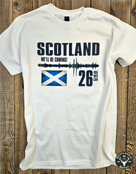 Scotland Tartan Seismic Waves T - White (Adult)