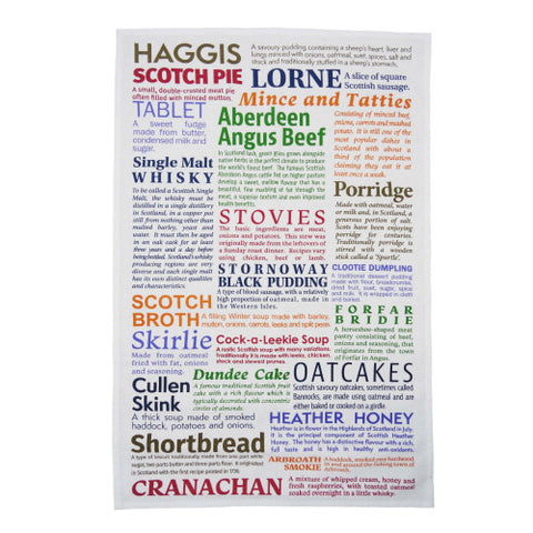 Scottish Delicacies Tea towel