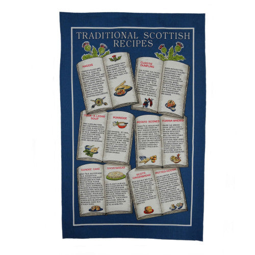 Traditional Scottish Recipes Tea Towel