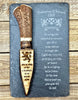Handcrafted Ornamental Sgian Dubh & Declaration of Arbroath Slate Plaque - Piece No. 001