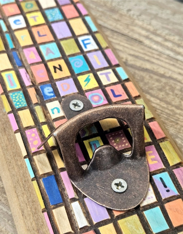 Handcrafted Reclaimed Wood Bottle Opener Plaque